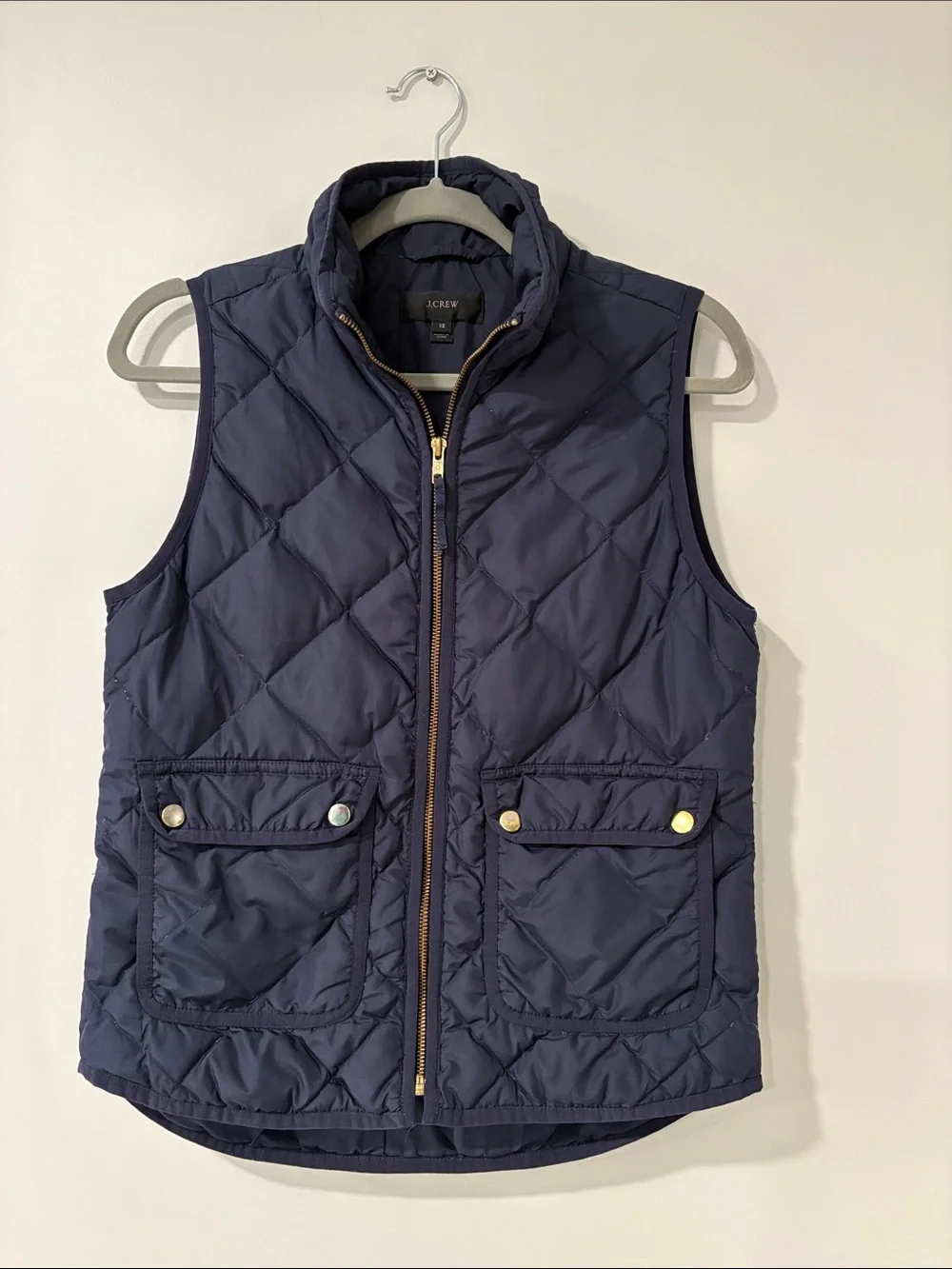 J. Crew Down Quilted Navy Puffer Vest